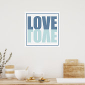 Blaue Liebe Poster (Küche)