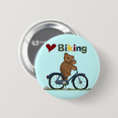 Blaue Liebe-radfahrende T-Shirts und Geschenke des Button (Vorne & Hinten)