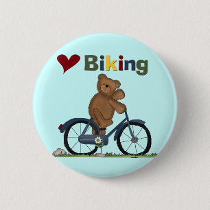Blaue Liebe-radfahrende T-Shirts und Geschenke des Button