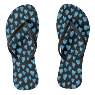 Blaue Liebe Wasserfarbe Badesandalen
