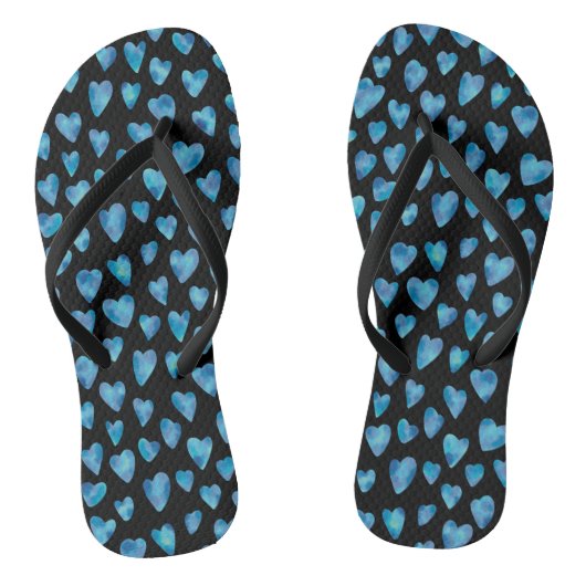 Blaue Liebe Wasserfarbe Badesandalen (Fußbett)
