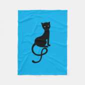 Blaue liebenswürdige schlechte schwarze Katze Fleecedecke (Vorderseite)