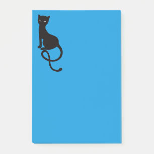 Blaue liebenswürdige schlechte schwarze Katze Post-it Klebezettel