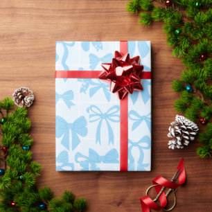 Blaue Liebes-Schleifen Papier Geschenkpapier