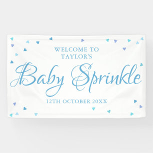 Blaue Liebesherzen Baby Sprinkle / Shower Willkomm Banner