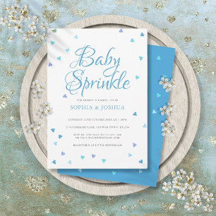Blaue Liebesherzen Paare Baby Boy Sprinkle Shower Einladung