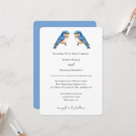 Blaue Liebesvögel Hochzeit Einladung