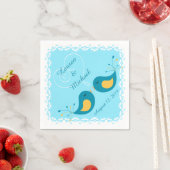 Blaue Liebesvögel Hochzeit Serviette (Beispiel)