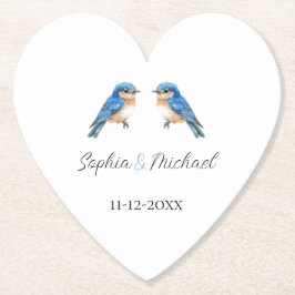 Blaue Liebesvögel Hochzeit Untersetzer