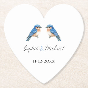 Blaue Liebesvögel Hochzeit Untersetzer