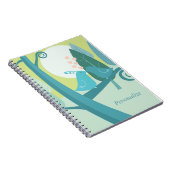 Blaue Liebesvögel in Bäumen Notizblock (Rechte Seite)