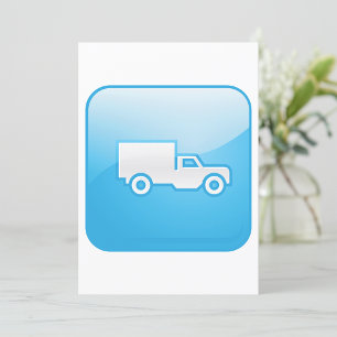 Blaue Lieferwagen-Symbol-Logistik-Versand Einladung