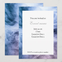 Blaue lila abstrakte himmlische Wolken laden ein Einladung