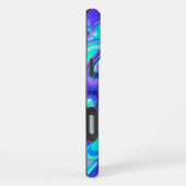 Blaue Lila Abstrakte Marmorbäume Liqui iPhone Hülle (Rechte Seite)