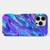 Blaue Lila Abstrakte Marmorbäume Liqui iPhone Hülle (Rückseite (Horizontal))