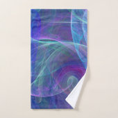 Blaue Lila Aquamarine Luftabstraktion Badhandtuch Set (Handtuch)