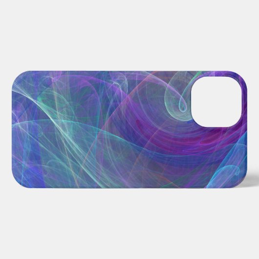 Blaue Lila Aquamarine Luftabstraktion iPhone Hülle (Rückseite (Horizontal))