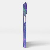 Blaue Lila Aquamarine Luftabstraktion iPhone Hülle (Rechte Seite)