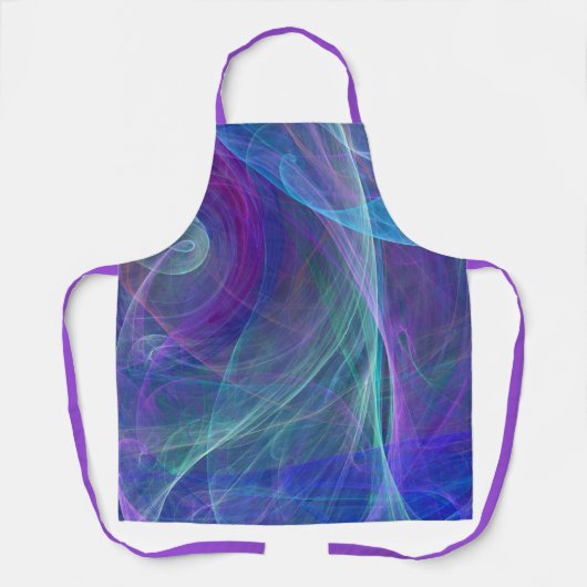 Blaue Lila Aquamarine Luftabstraktion Schürze (Vorderseite)