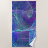 Blaue Lila Aquamarine Luftabstraktion Strandtuch (Vorderseite)