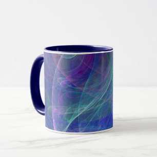 Blaue Lila Aquamarine Luftabstraktion Tasse