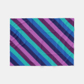 Blaue Lila Aquamarine Streifen Fleecedecke (Vorderseite (Horizontal))