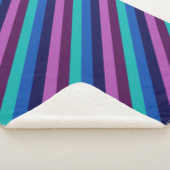 Blaue Lila Aquamarine Streifen Große Sherpa-Decke Sherpadecke (3/4)