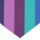 Blaue Lila Aquamarine Streifen Große Tablette Tischdecke (Schrägansicht)