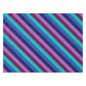 Blaue Lila Aquamarine Streifen Kleine Tablette Tischdecke (Vorderseite (Horizontal))