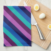 Blaue Lila Aquamarine Streifen Küchentuch (Viertel Falte)