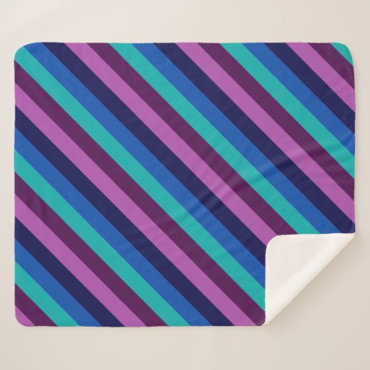 Blaue Lila Aquamarine Streifen mittelschwere Sherp Sherpadecke (Vorderseite (Horizontal))