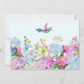 Blaue Lila Aquarell Blume Blütendusche Einladung (Rückseite)