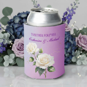 Blaue Lila Aquarell-Ombre-Rosen Frühlingshochzeit Dosenkühler