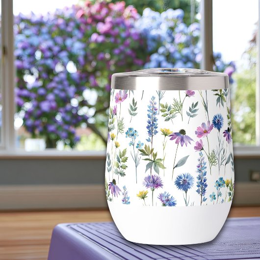 Blaue Lila Aquarell-Wildblume