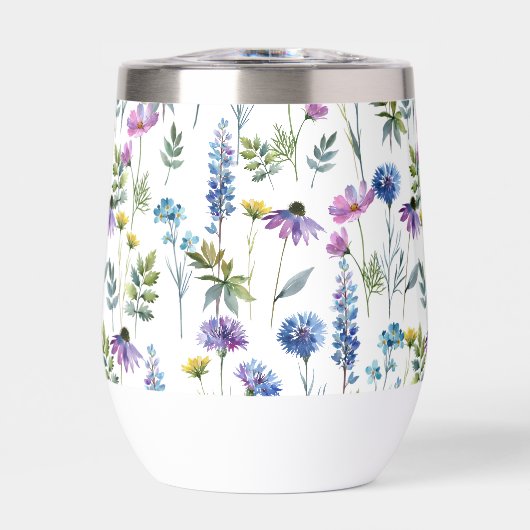 Blaue lila Aquarell-Wildblume (Vorderseite)