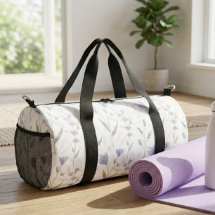Blaue lila Aquarell-Wildblume Duffle Bag