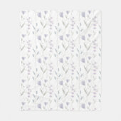 Blaue lila Aquarell-Wildblume Fleecedecke (Vorderseite)