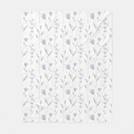 Blaue lila Aquarell-Wildblume Fleecedecke