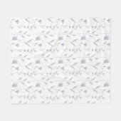 Blaue lila Aquarell-Wildblume Fleecedecke (Vorderseite (Horizontal))