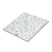 Blaue lila Aquarell-Wildblume Fliese (Seite)