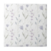 Blaue Lila Aquarell-Wildblume Fliese (Vorderseite)