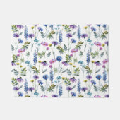 Blaue lila Aquarell-Wildblume Fußmatte (Vorderseite)