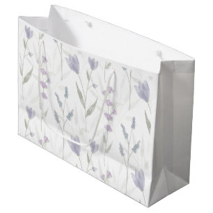 Blaue Lila Aquarell-Wildblume Große Geschenktüte