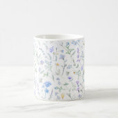 Blaue lila Aquarell-Wildblume Kaffeetasse (Mittel)