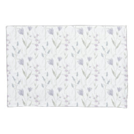 Blaue lila Aquarell-Wildblume  Kissenbezug