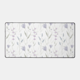 Blaue lila Aquarell-Wildblume Schreibtischunterlage