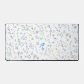 Blaue lila Aquarell-Wildblume Schreibtischunterlage (Vorderseite)