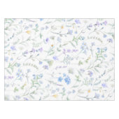 Blaue lila Aquarell-Wildblume Tischdecke (Vorderseite (Horizontal))
