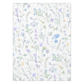 Blaue lila Aquarell-Wildblume Tischdecke (Vorderseite)