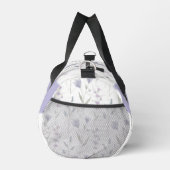 Blaue Lila Aquarell-Wildblumen-Monogramm Duffle Bag (Rechts)